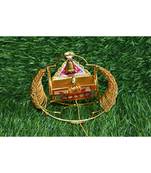 Salvus Metal Handmade Decorative Small Jhula for Pooja, Home-Office Decor & Car Dashboard (Small)
