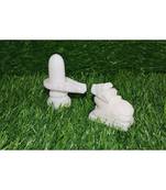Salvus White Marble Shivling/Shiva Pindi with Nandi Temple, Home-Office Decor & Car Dashboard (1.25 Inch)