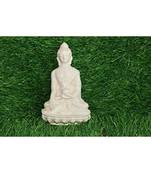 Salvus White Marble Dust Lord Buddha Statue, Home-Office Decor & Car Dashboard (4.5 INCH)
