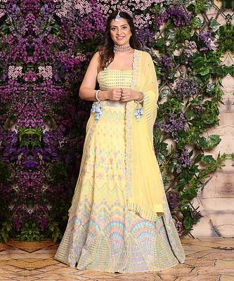 Yellow Embroidered Lehenga 1