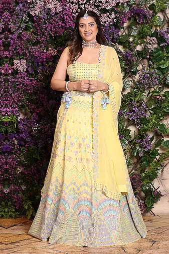 Yellow Embroidered Lehenga