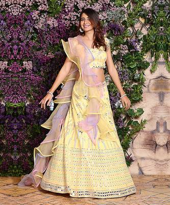 Yellow Embroidered Lehenga 1