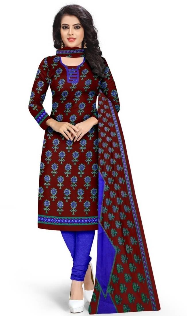 cotton patiyala dress for women Women's Blue & Black Cotton Unstitched Patiyala suit with zari border - Om  Clothing