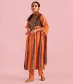 Fire Boho Orange Kurta Set With Dupatta