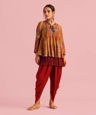 Fire Boho Mustard Top In Muslin Silk 1