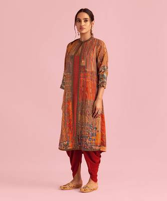 Fire Boho Rust Red Jacket In Muslin Silk 1
