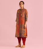 Fire Boho Rust Red Jacket In Muslin Silk