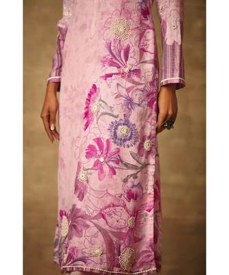 Rivaage Mulberry Cotton Linen Unstitched Printed Suit 2