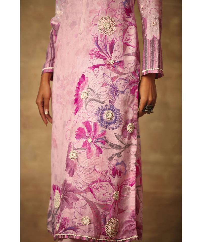 Rivaage Mulberry Cotton Linen Unstitched Printed Suit