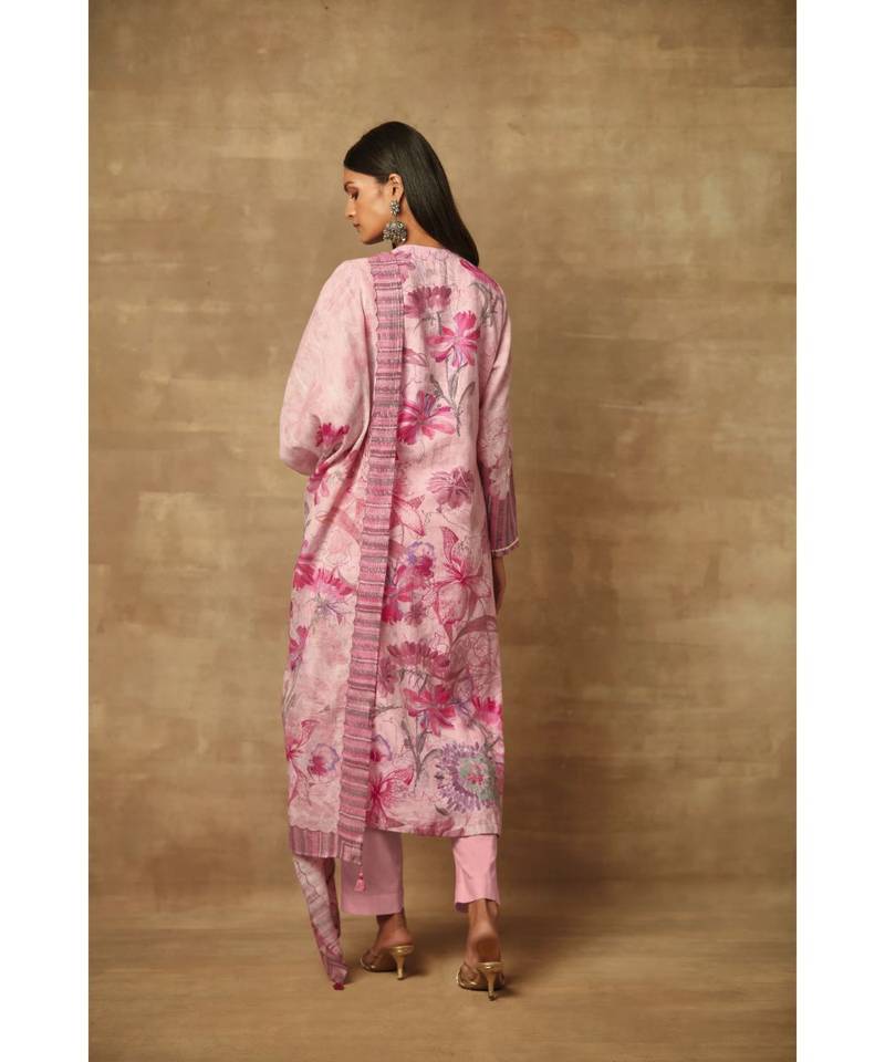 Rivaage Mulberry Cotton Linen Unstitched Printed Suit