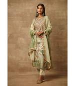 Rivaage Pista Green Cotton Silk Unstitched Printed Suit