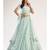 Sea Green Mirror Embroidered Soft Net Wedding Lehenga Choli