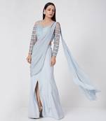 Medium-Slit Ice Blue Drape 