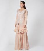 Pastel Peach Kurta With Gharara