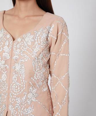 Pastel Peach Kurta With Gharara 2