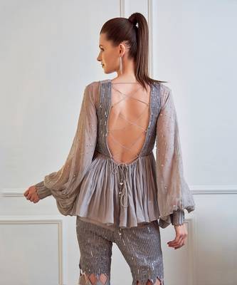 Grey Gharara Set 4