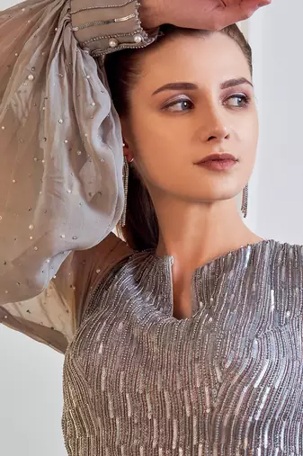 Grey Gharara Set