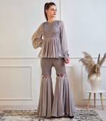 Grey Gharara Set
