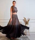 Vougish Grey Top And Ombre Skirt