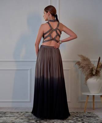 Vougish Grey Top And Ombre Skirt 4