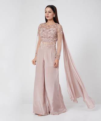 Pastel Palazzo With Back Net Top 1