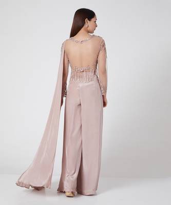 Pastel Palazzo With Back Net Top 3