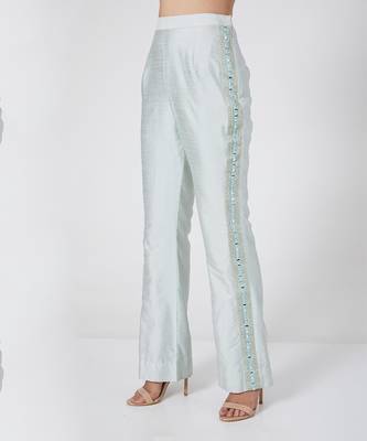Ice Blue Peplum Top With Pants 4
