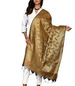 Naveera Women's Handwoven Chanderi Zari Work Banarasi Dupatta