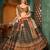 Brown Color Digital Printed Pure Rera Silk Bridal Lehenga & Unstitched Blouse With Dupatta