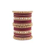 Maroon bangles-and-bracelets