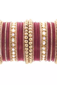 Maroon bangles-and-bracelets