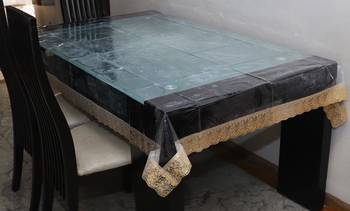 Transparent Durable Vinyl Dining Table Cover Wipe Clean Oil SpillProof Waterproof StainResistant Rectangle 2