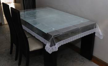 Transparent Durable Vinyl Dining Table Cover Wipe Clean Oil SpillProof Waterproof StainResistant Rectangle 2