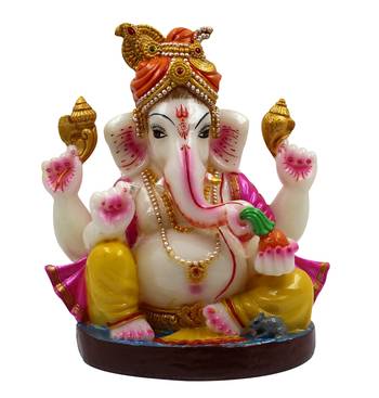ESVAR STONECRAFT Poly Resin Hand Made Scupluture of Lord Ganesha 1