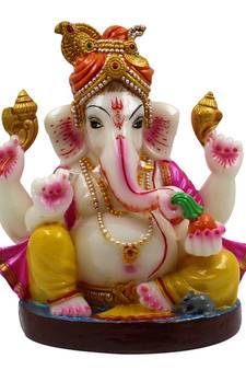ESVAR STONECRAFT Poly Resin Hand Made Scupluture of Lord Ganesha