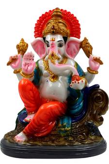 ESVAR STONECRAFT Poly Resin Hand Made Scupluture of Lord Ganesha
