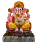 ESVAR STONECRAFT Poly Resin Hand Made Scupluture of Lord Mukut Ganesha