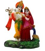 ESVAR STONECRAFT Poly Resin Hand Made Scupluture of Radha Krishna Mayure