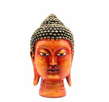 ESVAR STONECRAFT Poly Resin Hand Made Scupluture Of Texturer Buddha Face  1