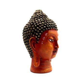 ESVAR STONECRAFT Poly Resin Hand Made Scupluture Of Texturer Buddha Face  2