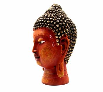 ESVAR STONECRAFT Poly Resin Hand Made Scupluture Of Texturer Buddha Face  3