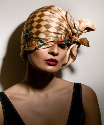 Red silk scarf 1