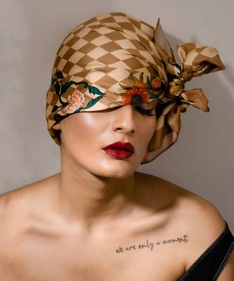 Red silk scarf 3