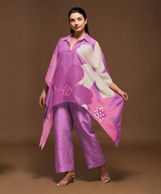 Purple  Kaftaan Pant Set 1