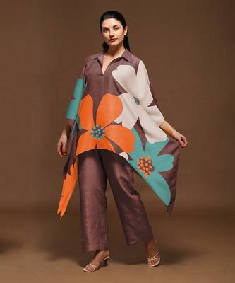 Brown Kaftaan Pant Set" 1