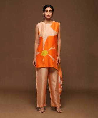 Orange Kurta Pant Set 1
