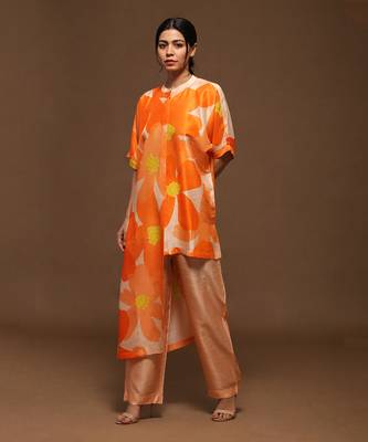 Orange Kurta Pant Set 1