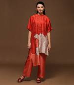 Coral Red Tunic Pant Set