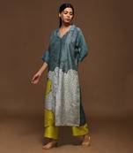 Blue And Green Kurta Pant Set