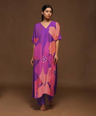 Purple  Kurta Pant Set 1